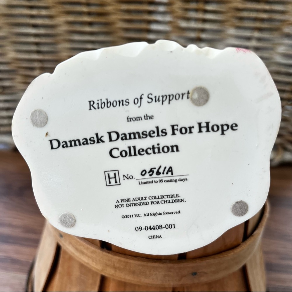 Damask Damsels for Hope Collection Ribbons of Support woman  figurine - Picture 6 of 6